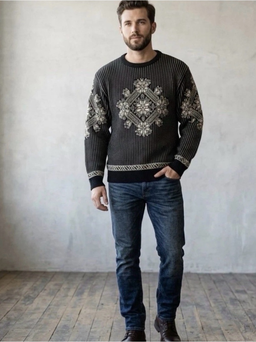 VTG Fieldmaster Men's Medium Knit Sweater Grandpacore Shetland Wool 90's Nordic